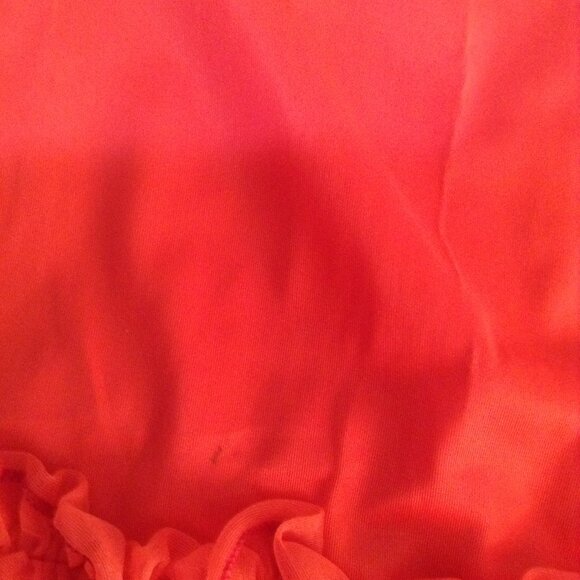 Vintage 1960s Red-Orange Ruffled Capri Nylon Pajamas - Picture 4 of 6